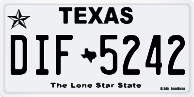 TX license plate DIF5242