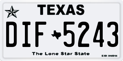 TX license plate DIF5243