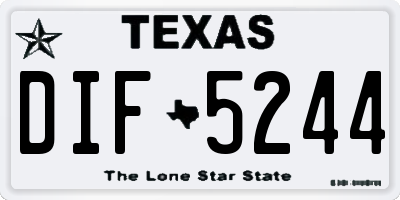 TX license plate DIF5244