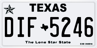 TX license plate DIF5246
