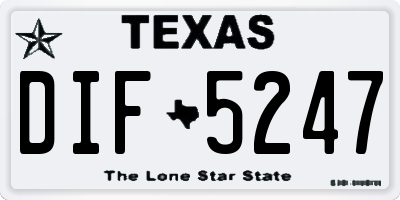 TX license plate DIF5247