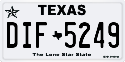 TX license plate DIF5249