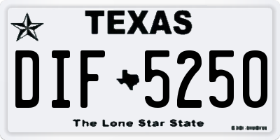 TX license plate DIF5250