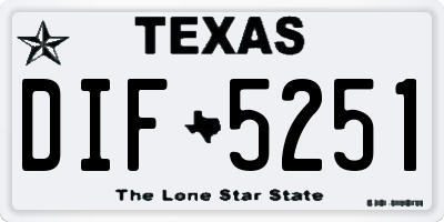 TX license plate DIF5251