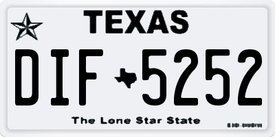 TX license plate DIF5252