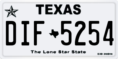 TX license plate DIF5254