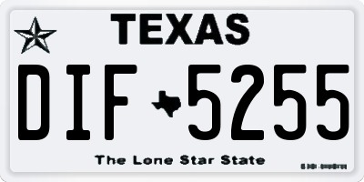 TX license plate DIF5255