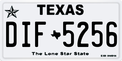 TX license plate DIF5256