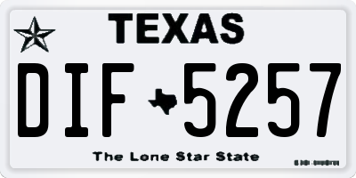 TX license plate DIF5257