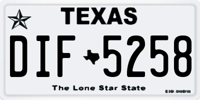 TX license plate DIF5258