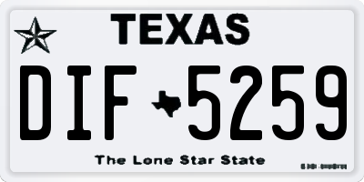 TX license plate DIF5259