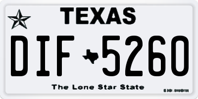 TX license plate DIF5260