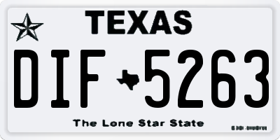 TX license plate DIF5263