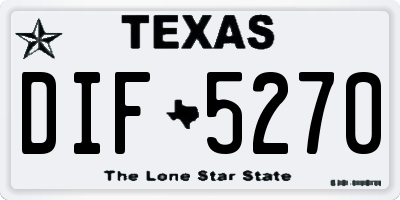TX license plate DIF5270