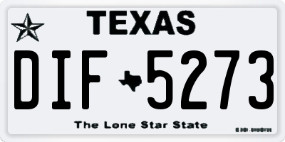 TX license plate DIF5273