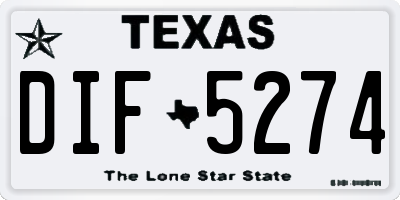 TX license plate DIF5274