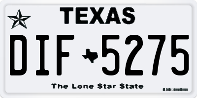 TX license plate DIF5275