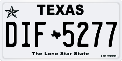 TX license plate DIF5277