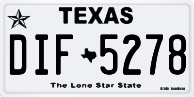 TX license plate DIF5278