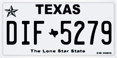TX license plate DIF5279