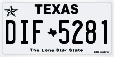 TX license plate DIF5281