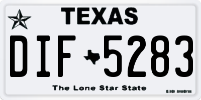 TX license plate DIF5283