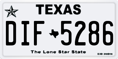 TX license plate DIF5286