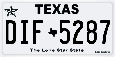 TX license plate DIF5287