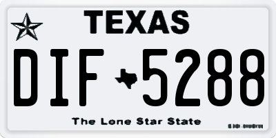 TX license plate DIF5288