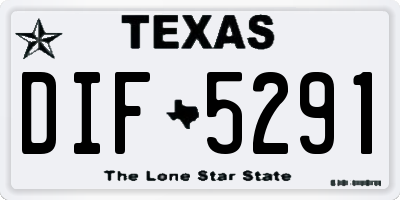 TX license plate DIF5291