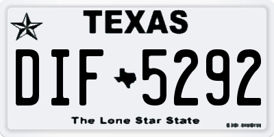 TX license plate DIF5292