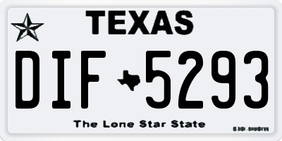 TX license plate DIF5293