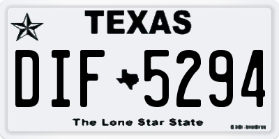 TX license plate DIF5294