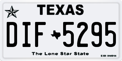 TX license plate DIF5295