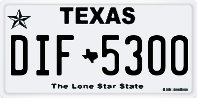 TX license plate DIF5300