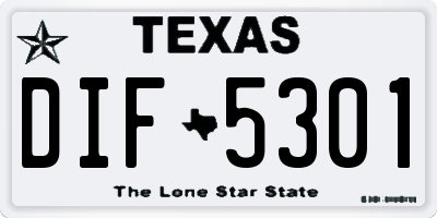 TX license plate DIF5301