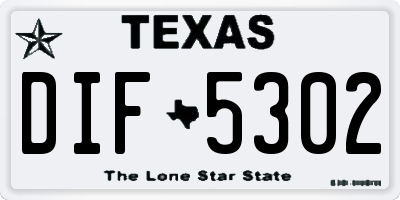 TX license plate DIF5302
