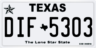 TX license plate DIF5303