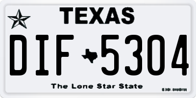 TX license plate DIF5304