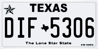 TX license plate DIF5306