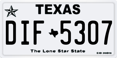 TX license plate DIF5307