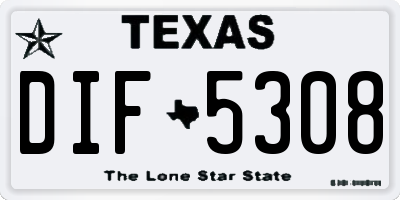 TX license plate DIF5308
