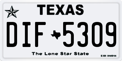 TX license plate DIF5309