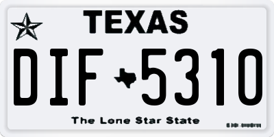 TX license plate DIF5310