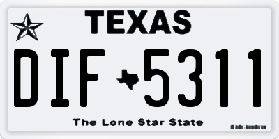 TX license plate DIF5311