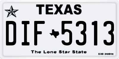 TX license plate DIF5313
