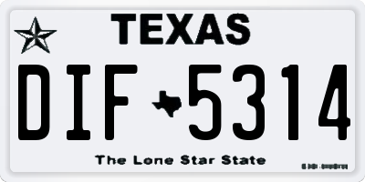 TX license plate DIF5314