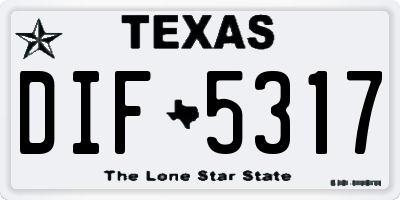 TX license plate DIF5317