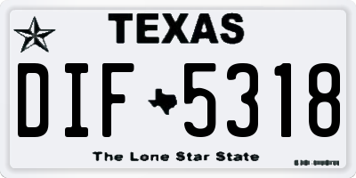TX license plate DIF5318