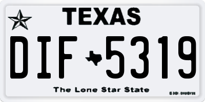 TX license plate DIF5319